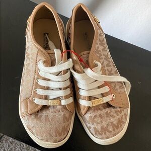 Michael Kors Tan and White Patterned Sneakers